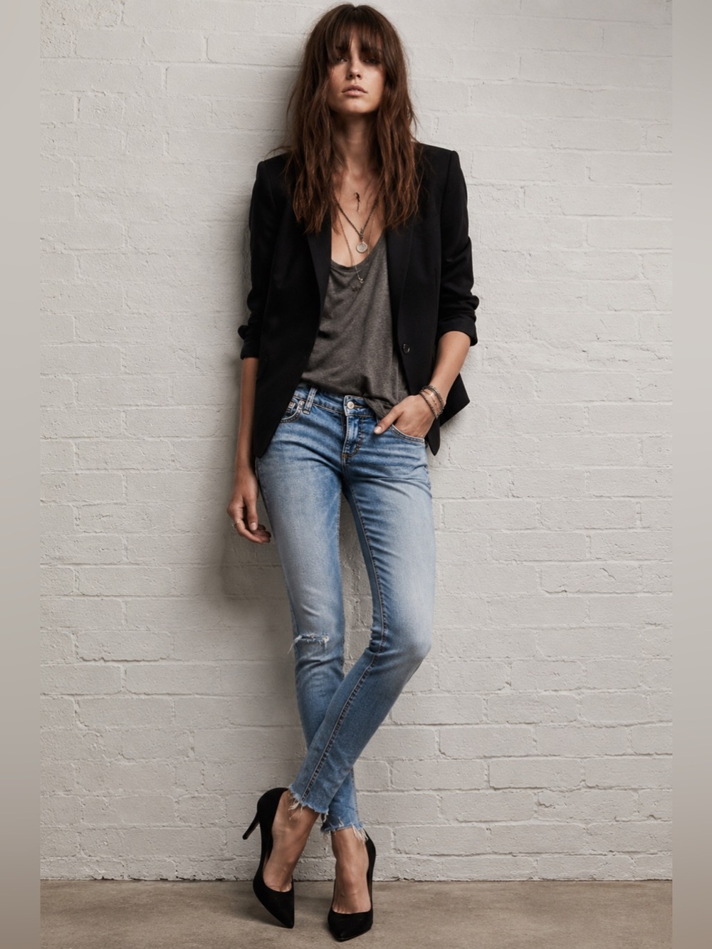 rag & bone Light BlueCate Midrise Skinny Jeans with Raw Hem size 25 y2k